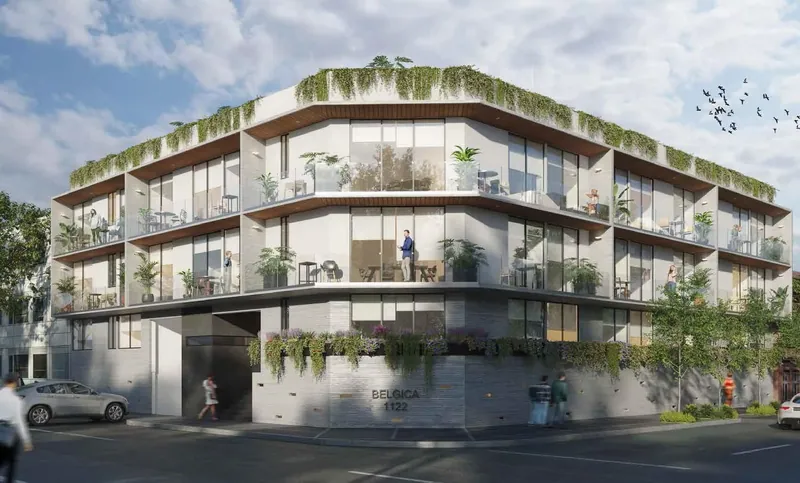 Render de fachada, Bélgica 1122.